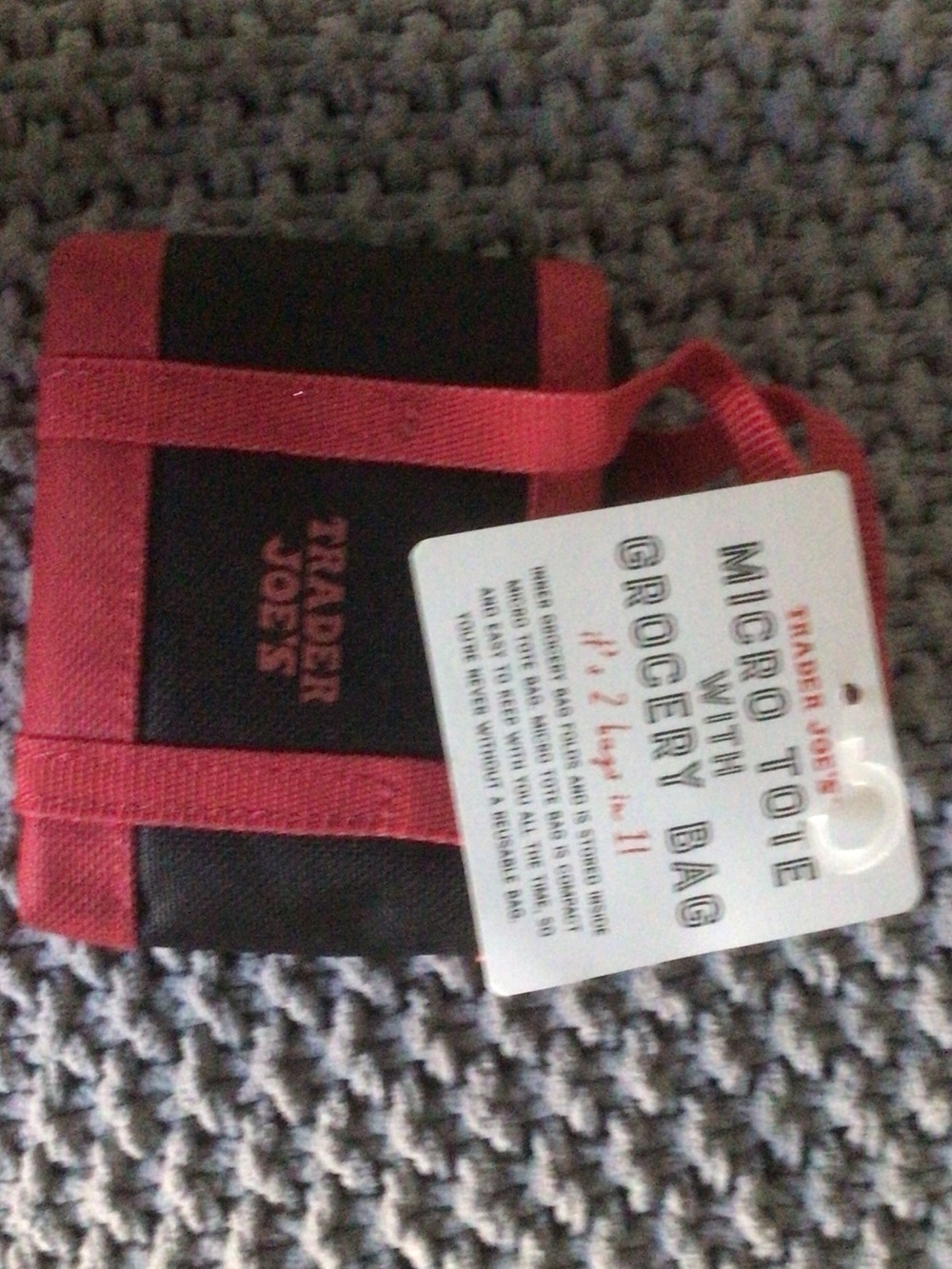 Red and Black Micro Trader Joe’s Tote Grocery Bag